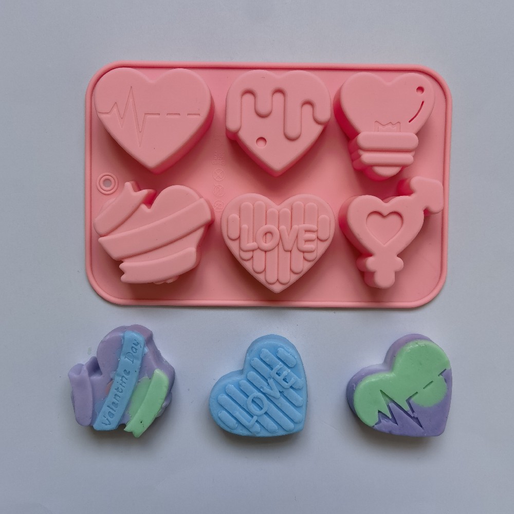 Molde de silicona en forma de corazón pequeño para pasteles, moldes de repostería de Chocolate, decoración para hornear DIY, molde de epoxi de cristal de cubitos de hielo de cocina, 55