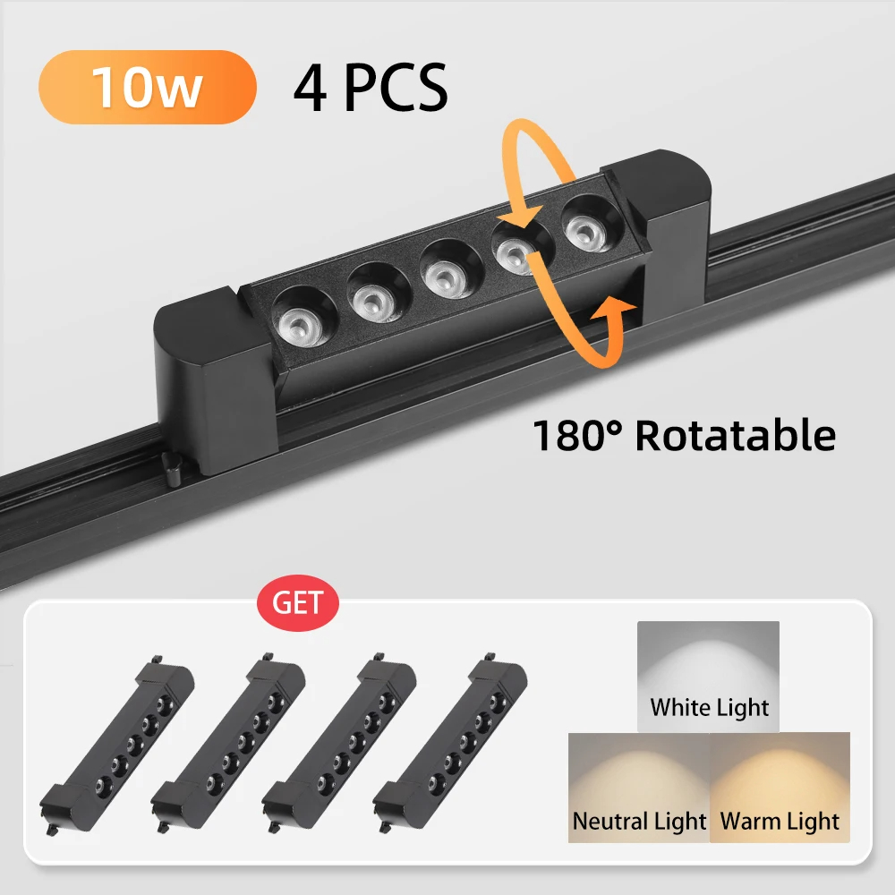 Conjunto completo de luz led para pista, 110v 220v, pendurado, trilho de iluminação de teto, holofote para decoração de sala de estar, quarto, lâmpada led track: LIGHT BLUE / Preto