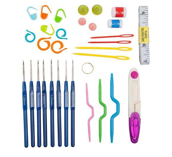 1 set thuisgebruik naaigereedschap, haaknaalden, naalden, steken, breien, knutselkoffer, haakset, haakset met koffer, zxh
