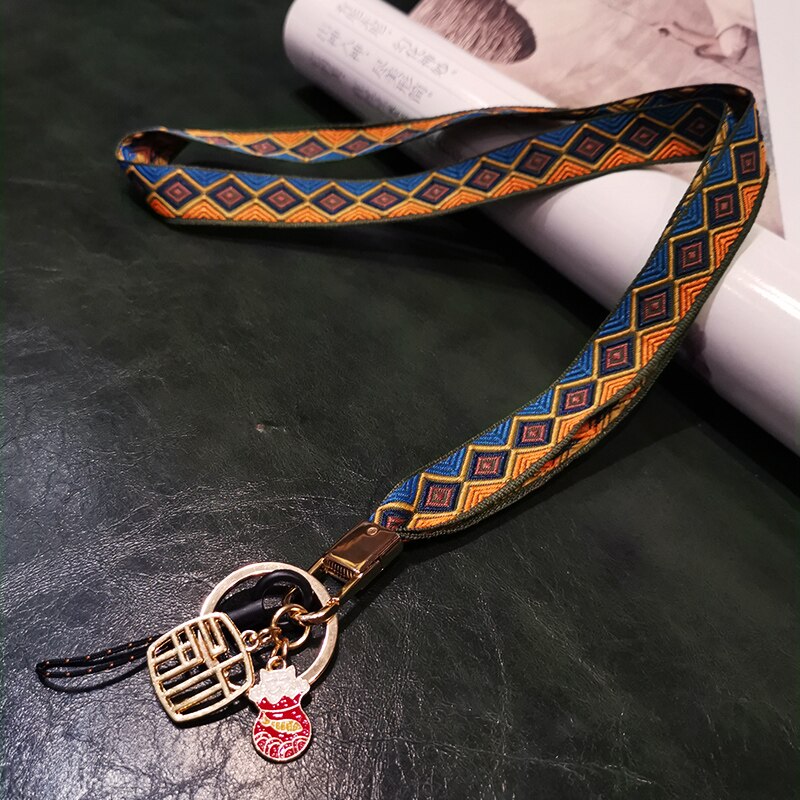 Chinese Stijl Lucky Cat Telefoon Lanyard Riem Voor Iphone Huawei Redmi Samsung Xiaomi Mobiele Telefoon Id-kaart Lange Touw String houder: A106-7