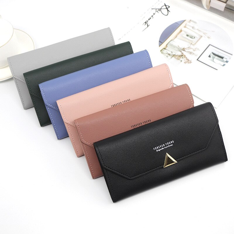 Portafoglio da donna di moda marca PU borsa lunga in pelle pochette portamonete porta carte di credito tasca grande capacità