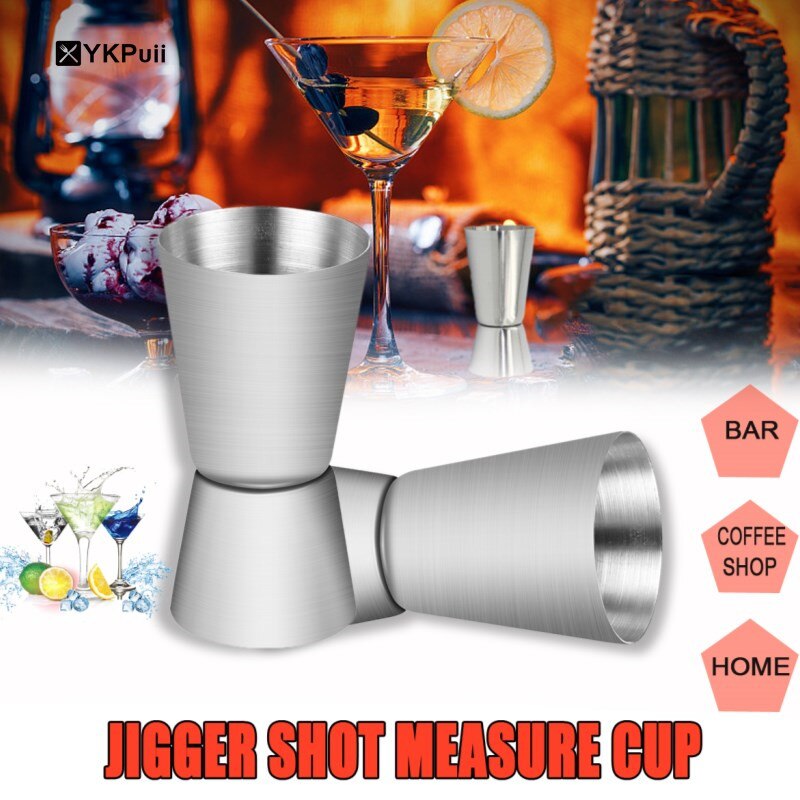 1Pcs 25/50ml Stainless Steel Double Single Shot Measure Wine Jigger Spirit Bar Cocktail Drink Measure Cup Shaker Bar Party