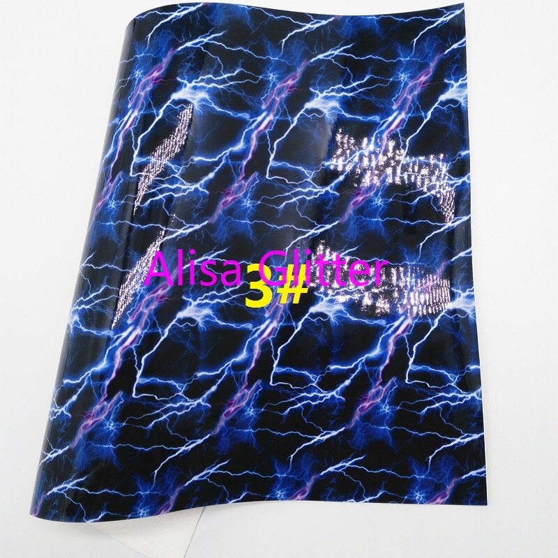 1PCS A4 SIZE 21X29cm Alisa Glitter Blue Glitter Fabric, Lace Glitter Leather, Flashlight Faux leather for DIY G210: 3