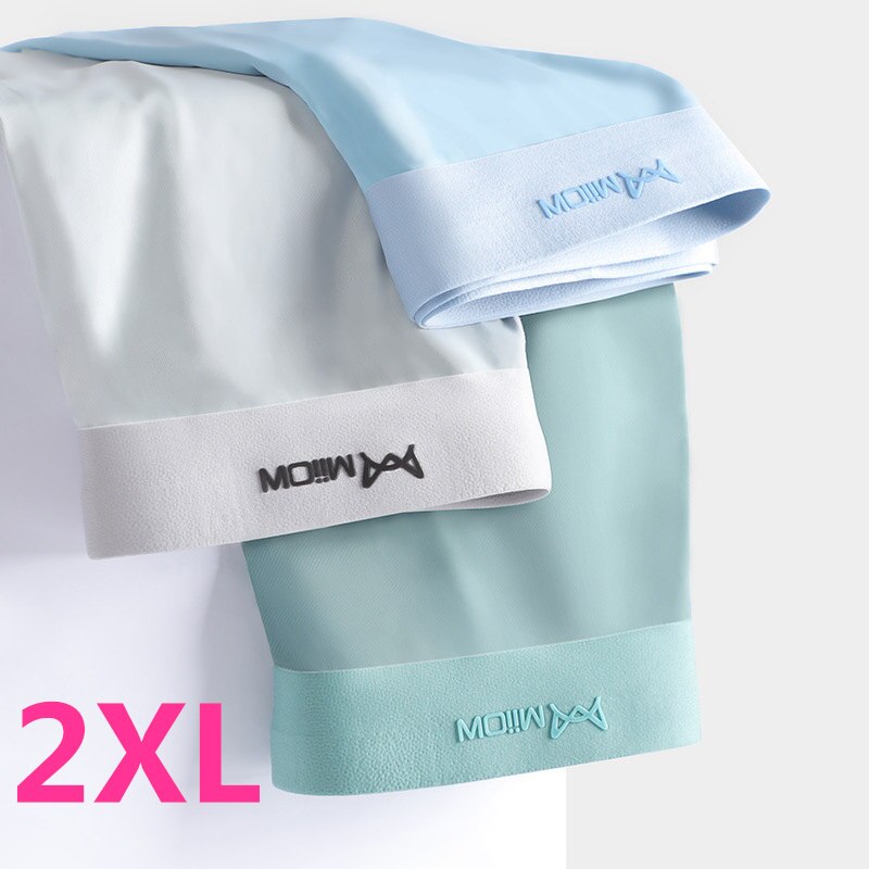 3 teile/los Xiaomi Männer Höschen Graphene Antibakterielle Mann Unterwäsche Einfarbig Eis Seide Nahtlose Boxer Shorts Für Männlichen Underpatns: Blue grey green 2XL