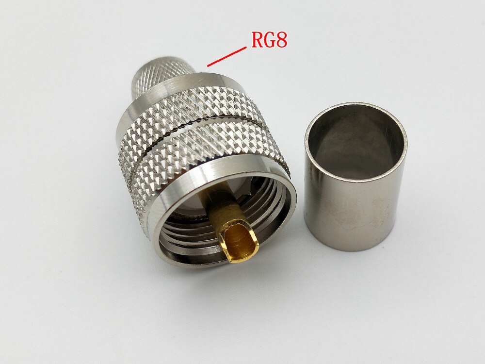 Conector de crimpado macho PL259 UHF, conector RF para adaptador RG8 RG6 RG58 RG316, 2 uds.
