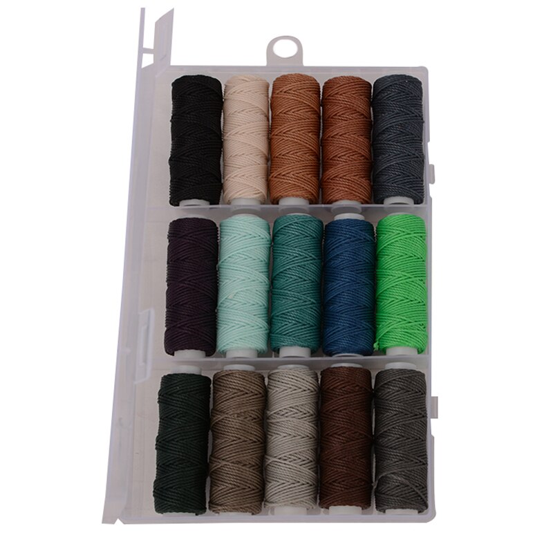 Hilo encerado redondo para cuero, 0,45, 0,8mm, para pulseras artesanales, costura de poliéster, cuerdas recubiertas de cera, accesorios para bricolaje: Box Set A / 0.45mm 40m