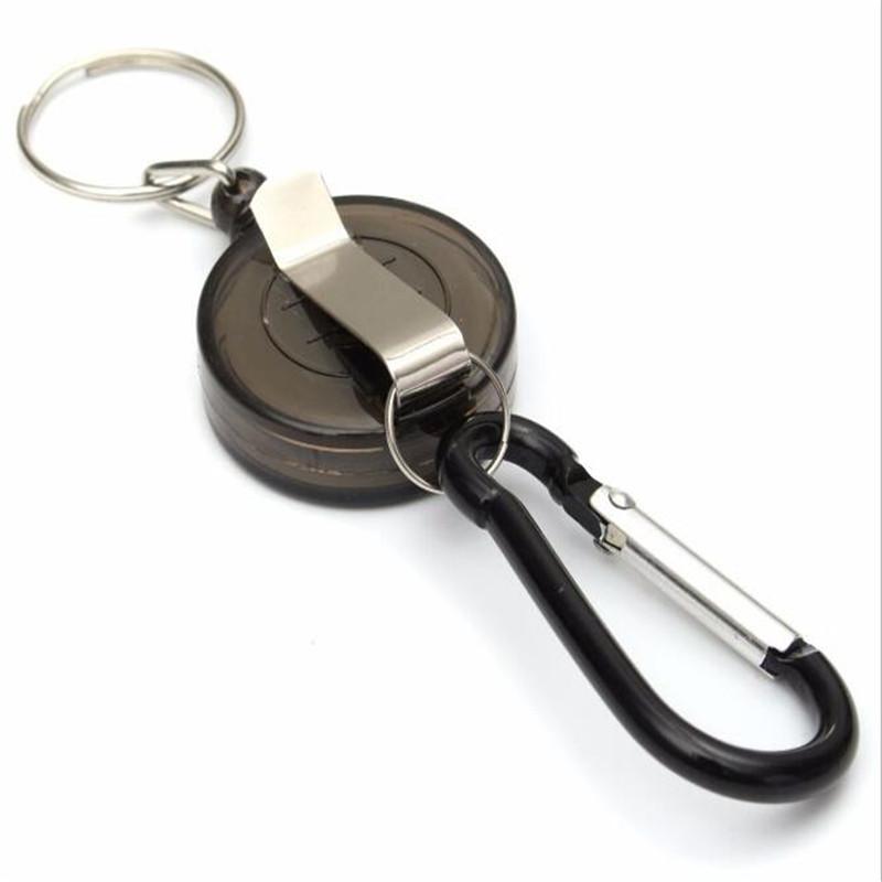 Mulitifunctionele Badge Reel Intrekbare Sleutelhanger Recoil Yoyo Skipas Id Kaarthouder Sleutelring Stalen Koord B117: black