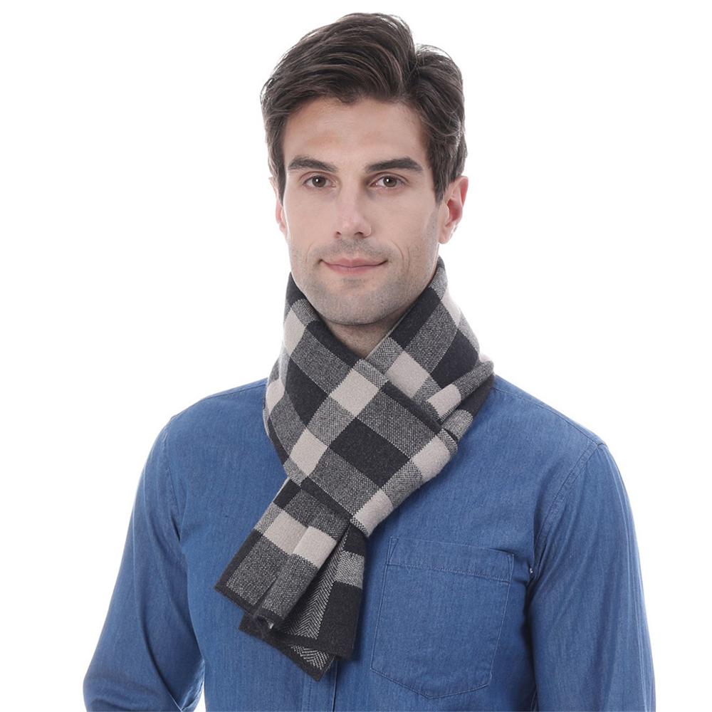 Bufanda de cuello para hombre, bufanda de otoño e invierno, bufanda de punto, bufanda de punto para padre de mediana edad, bufanda a cuadros, платок е# #2S19