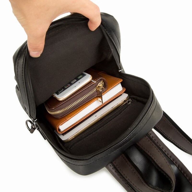 neue Leder Männer Schulter Tasche Trend Herren Umhängetasche Tasche Schwarz Brust Pack lässig Männer Brust Taschen PT1212
