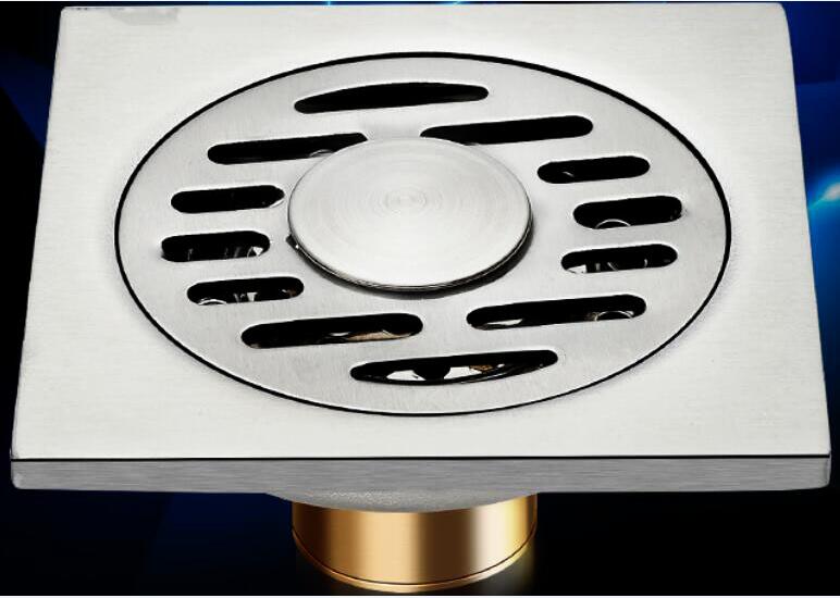 10x10cm Square Stainless Steel Floor Drain Linear Shower Drain Covers Washing Machine Use Bathroom Balcony Waste Grate: 602