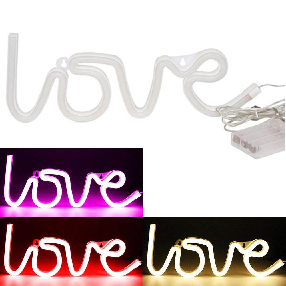 Home Decor LOVE Neon Light USB Powered Wall Decor Lamp for Party Year Decoration