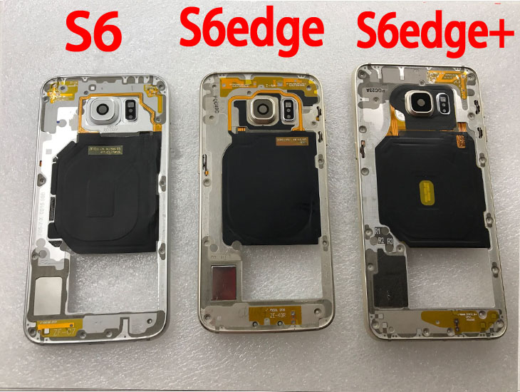 For Samsung Galaxy S6 G920F G920 S6 edge G925F G925 Mobile Phone Housing Middle Frame S6 Edge Body Chassis With Camera Lens