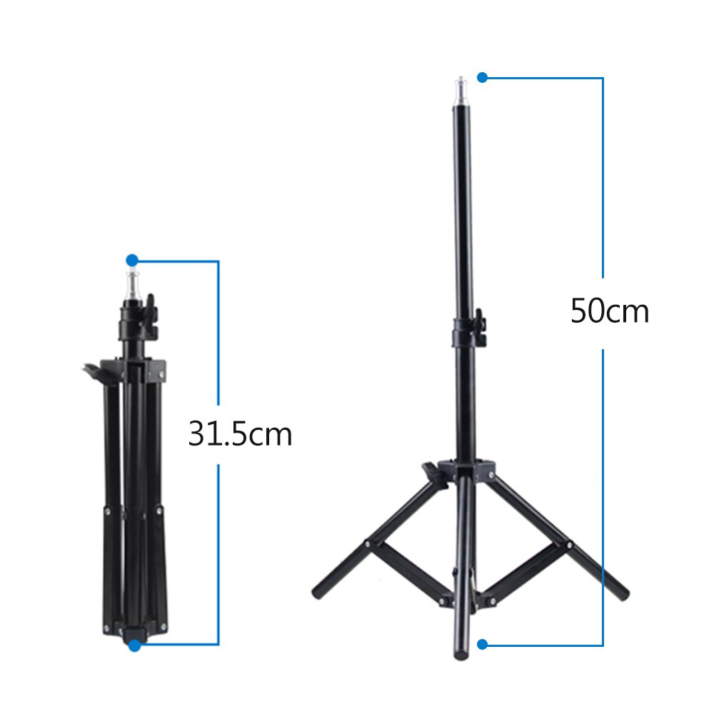 50/150/200cm altura ajustável do tripé do suporte leve três seções material resistente da liga de alumínio 1/4 polegadas parafuso para luzes: 50cm