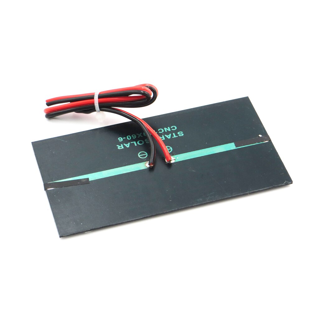 6 v 1 watt utvide ledning solcellepanel polykrystallinsk silisium diy batterilader liten mini solcellekabel leketøy  w 6v 1w w volt