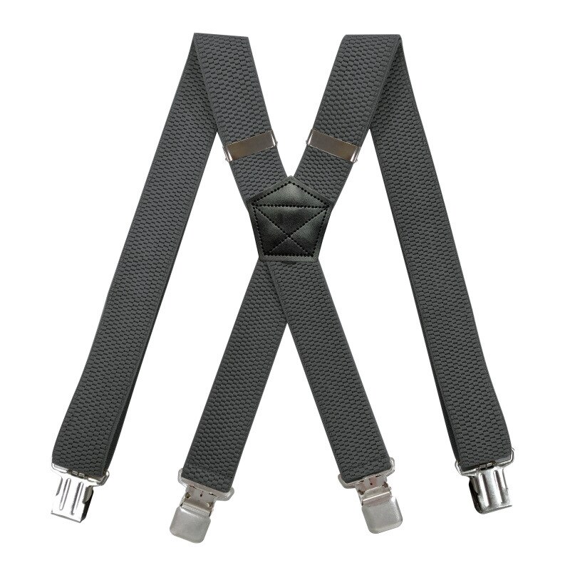 Männer Schwere Arbeit Hosenträger 3,8 cm Breite X-bilden mit 4 schwenken schnappen Haken Einstellbare Elastische Radfahrer snowboard Hosen Hosenträger: Clip Stil grau