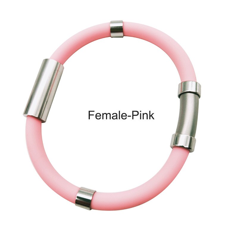 Pulsera antiestática de gel de sílice de iones negativos para hombre y mujer, brazalete deportivo para actividades al aire libre, banda de seguridad para el trabajo, elimina la estática: women pink