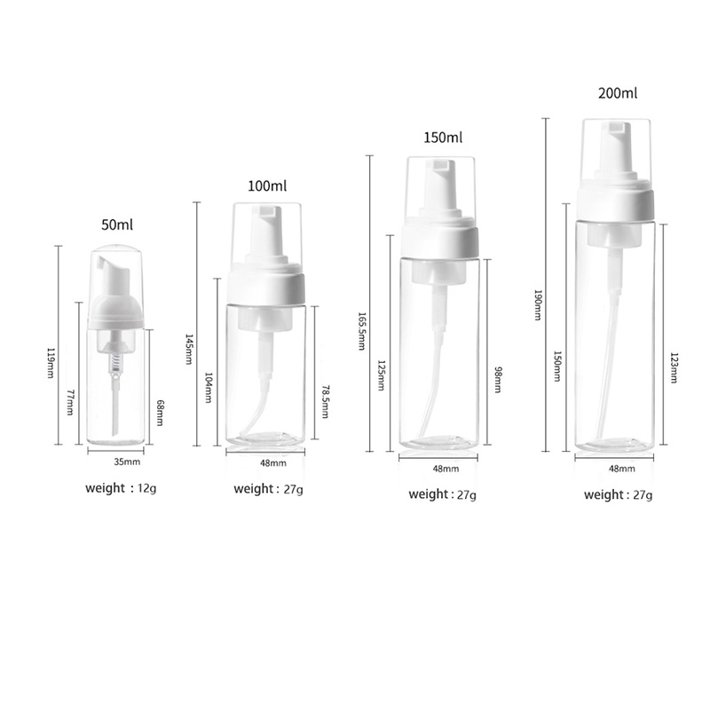 50/100/150/200Ml Schuim Fles Plastic Schuim Pomp Fles Lege Gezicht Wimpers Cosmetische Fles Cleaner zeepdispenser