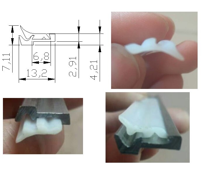 CNC guide way wipers,frame + polyurethane rubber (3x10)
