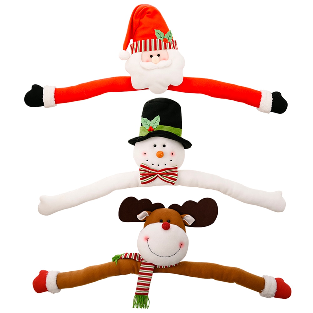 Cute Doll Santa Snowman Elk Holding Christmas Tree Big Top Star Ornaments Xmas Party Decoration  Happy Year