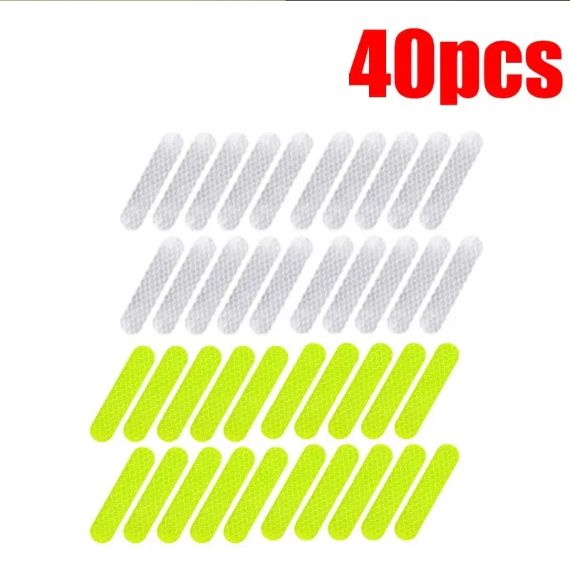 Pegatinas reflectantes de advertencia para casco de motocicleta, tiras decorativas de conducción de seguridad nocturna, calcomanías para bicicleta y coche, 10-100 Uds.: Naranja