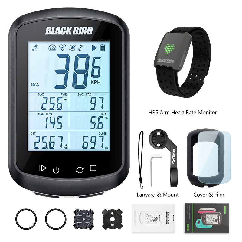 Blackbird-Ordinateur de vélo GPS BB18, compteur de vitesse sans fil, cycle de cyclisme, odomcirculation, compteur de vitesse de vélo, capteur XOSS, moniteur: Bleu marine
