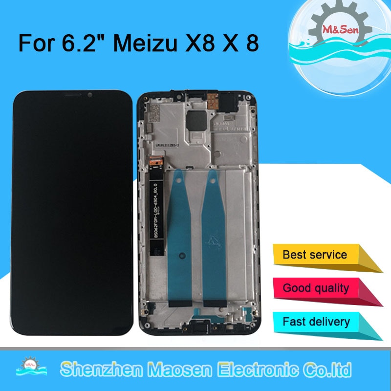 6.2 &quot;Originele M &amp; Sen Voor Meizu X8 M852H Lcd-scherm Frame + Touch Screen Panel Digitizer Voor 2220*1080 Meizu X8 X 8 Display