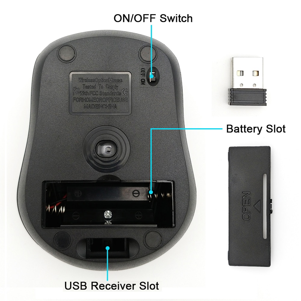 Ratón óptico inalámbrico de 2,4G, ergonómico, duradero para ordenador portátil, periféricos universales para ordenador
