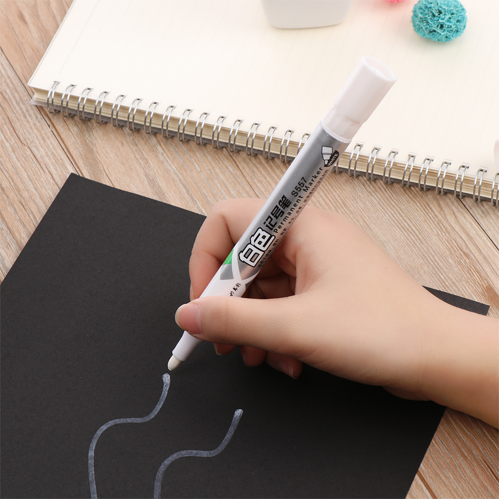 1PC sneldrogende Permanente Marker Witte Bulk Olie-Inkt Marker Pen 3mm Fijne Tip Verf Boord pen Briefpapier Kantoorbenodigdheden
