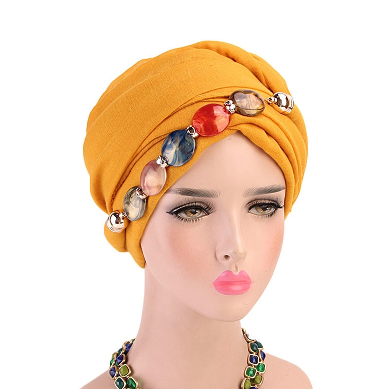femmes multi-style bijoux collier perles écharpe Hijabs chapeau Voile dame intérieure Hijabs Turban casquette tête musulmane foulards Hijab