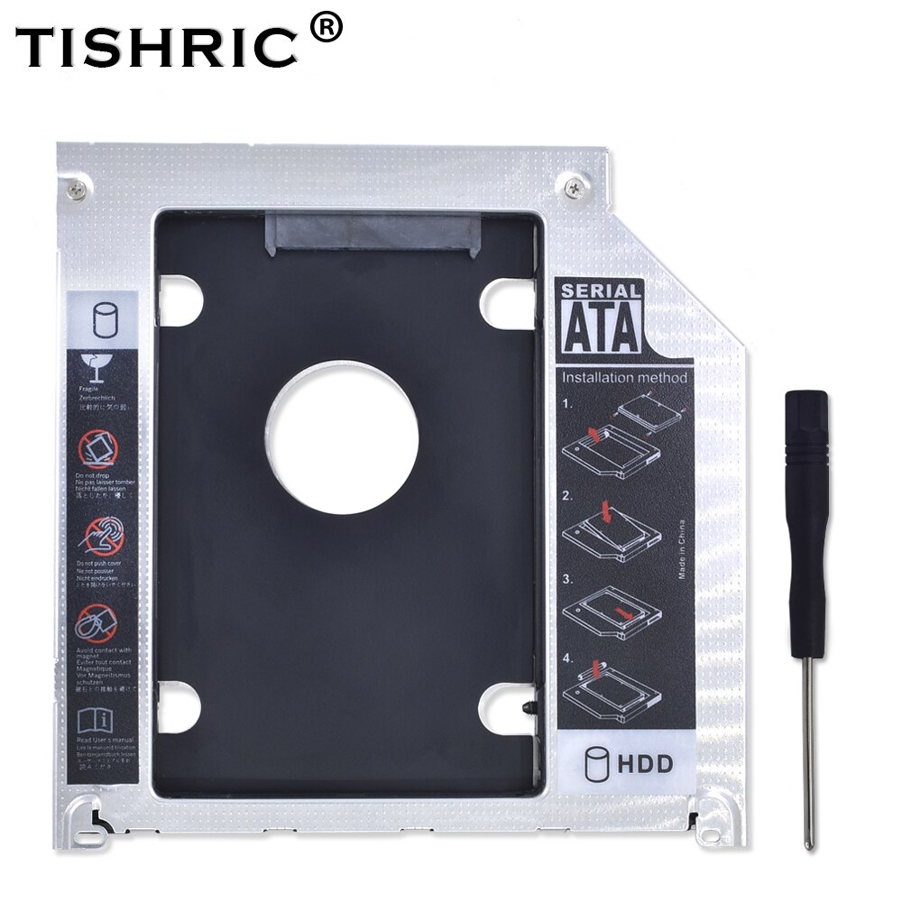 Tishric aluminium 2nd hdd caddy 9.5mm sata 3.0 optibay ssd behuizing hdd behuizing voor apple macbook pro air 13 " 15 " 17 " superdrive