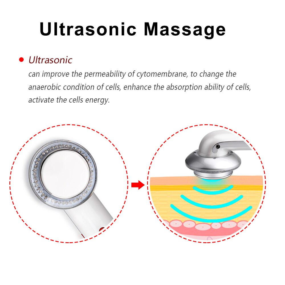 Beauty Star 7 IN 1 Ultrasound Cavitation EMS Body Slimming Massager 3 Color LED Photon Ultrasonic Therapy Anti Cellulite Machine
