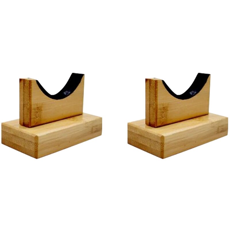 1 Paar Honkbalknuppel Vitrine Bureau Tafel Schoorsteenmantel Mount Horizontale Rack Beugels Hanger Holder Bamboe Afwerking Vilt