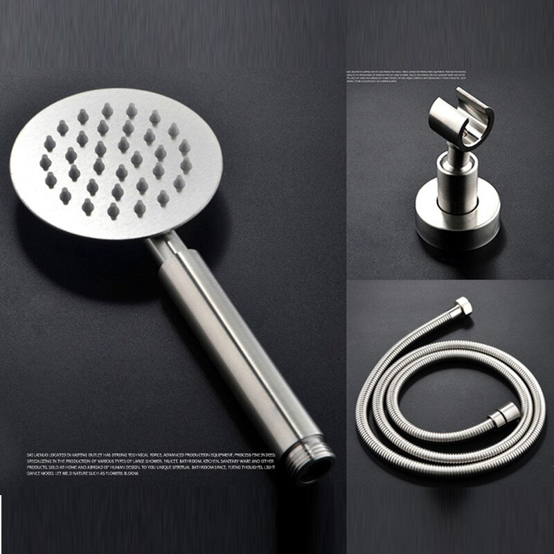 304 Stainless Steel Hand Shower Shower Never Rust 304 Lead-free Stainless Steel Hose Sprinkler Suit: Handheld nozzle set