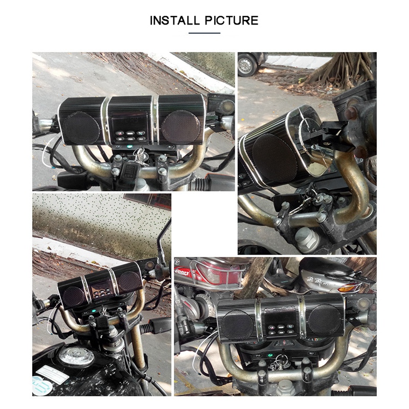 Waterdichte Bluetooth Motorfiets Stereo Speakers Audio Systeem Usb Aux Sd Fm Radio MP3 Speler