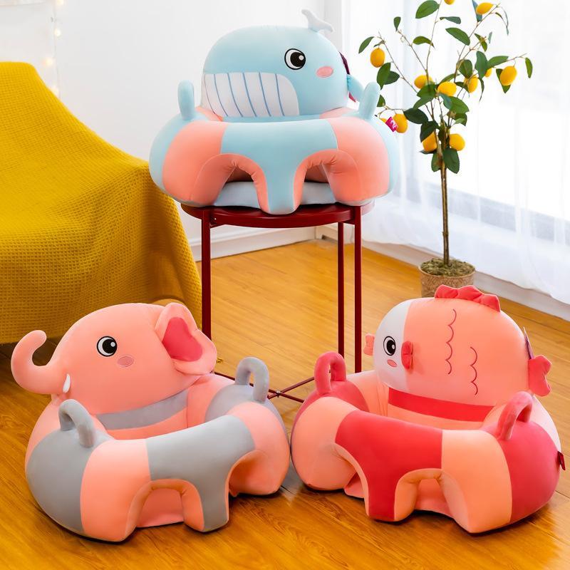 Housse de canapé en coton avec fermeture éclair, pour siège de bébé, motif dessin animé, lavable uniquement