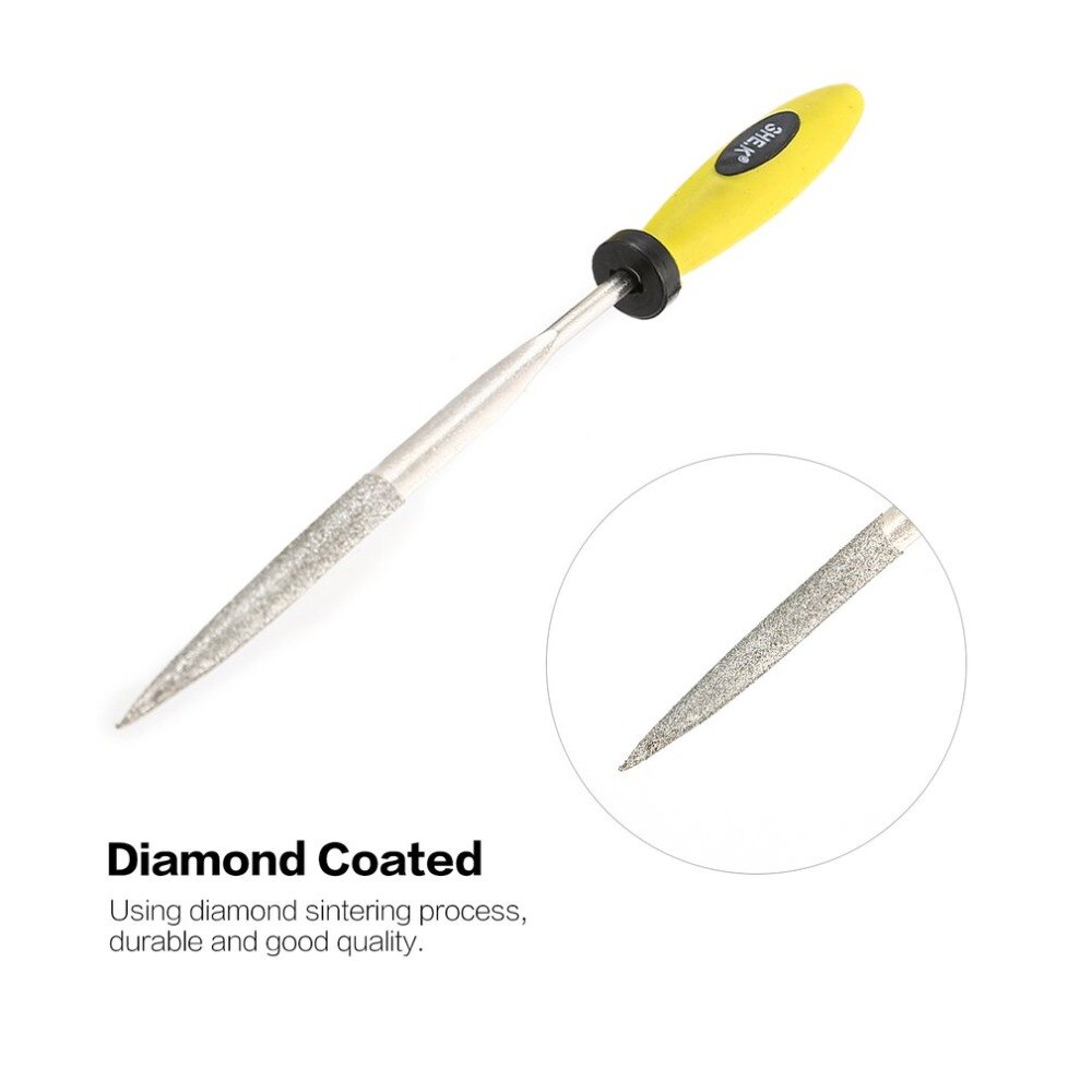 Hun .k 6 stk diamant nåle fil sæt metal glas sten smykker mini præcision træbearbejdning håndværk udskæring kniv assorteret rasp