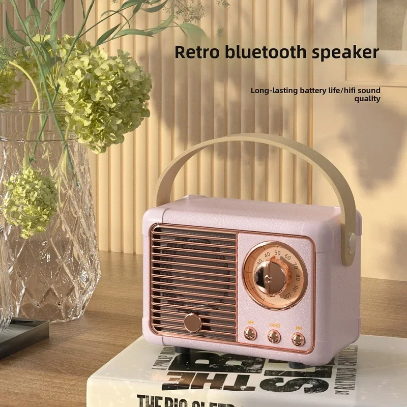 Mini retro bluetooth-kompatibel högtalare med  hm11 klassiska musikspelare, ljud stereo, dekoration, minihögtalare, resemusikspelare