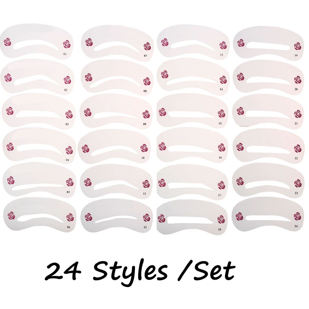 24 pièces différents Styles sourcils pochoirs sourcil dessin Guide carte modèles bricolage beauté forme maquillage outils