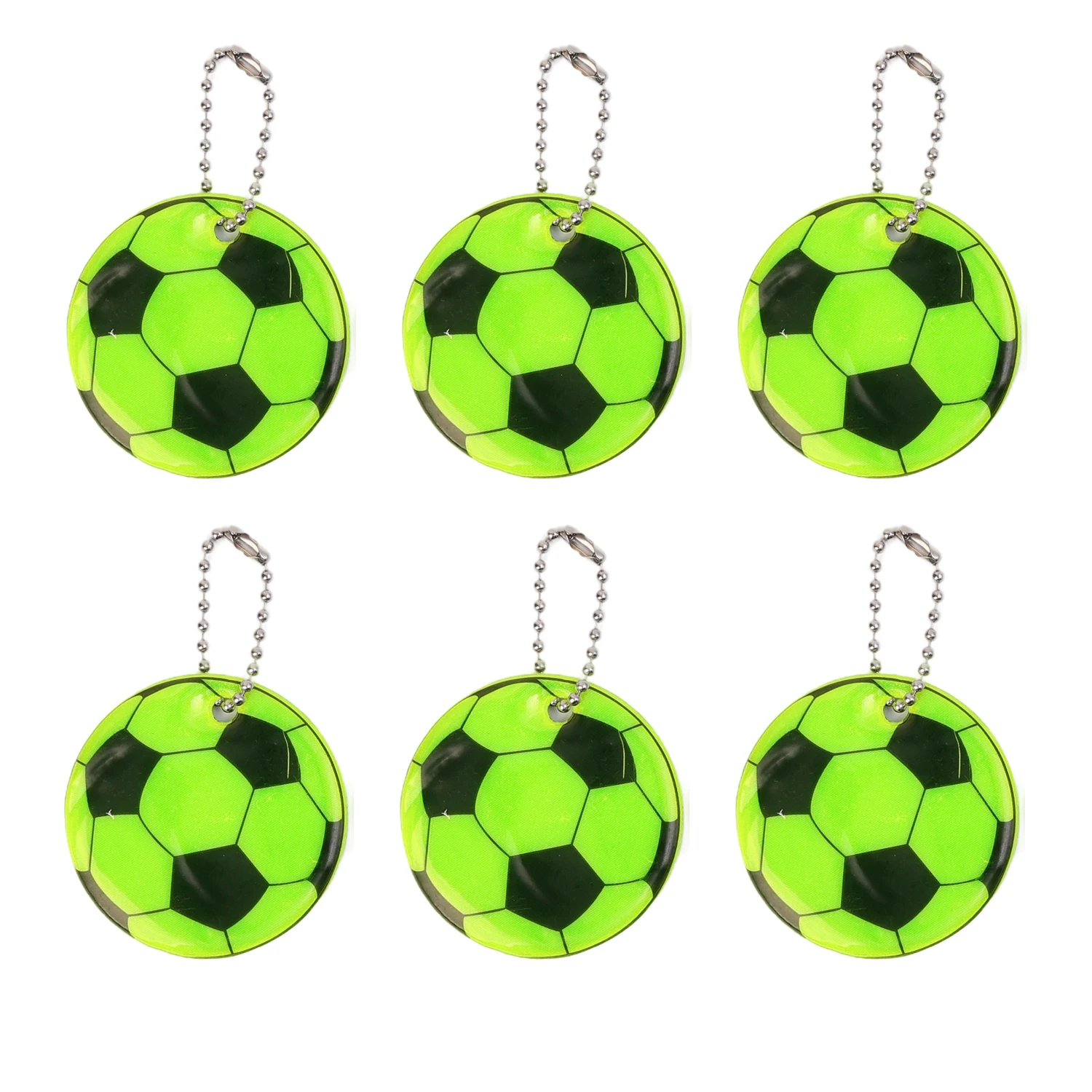 5/40Stck FußBall Reflektierende Schlüsselbund Nacht Sicherheit Schlüssel Kette für Taschen Rucksack Anhänger Reflektor für Dinge Verkehrs Securi: 12 cm / Schwarz