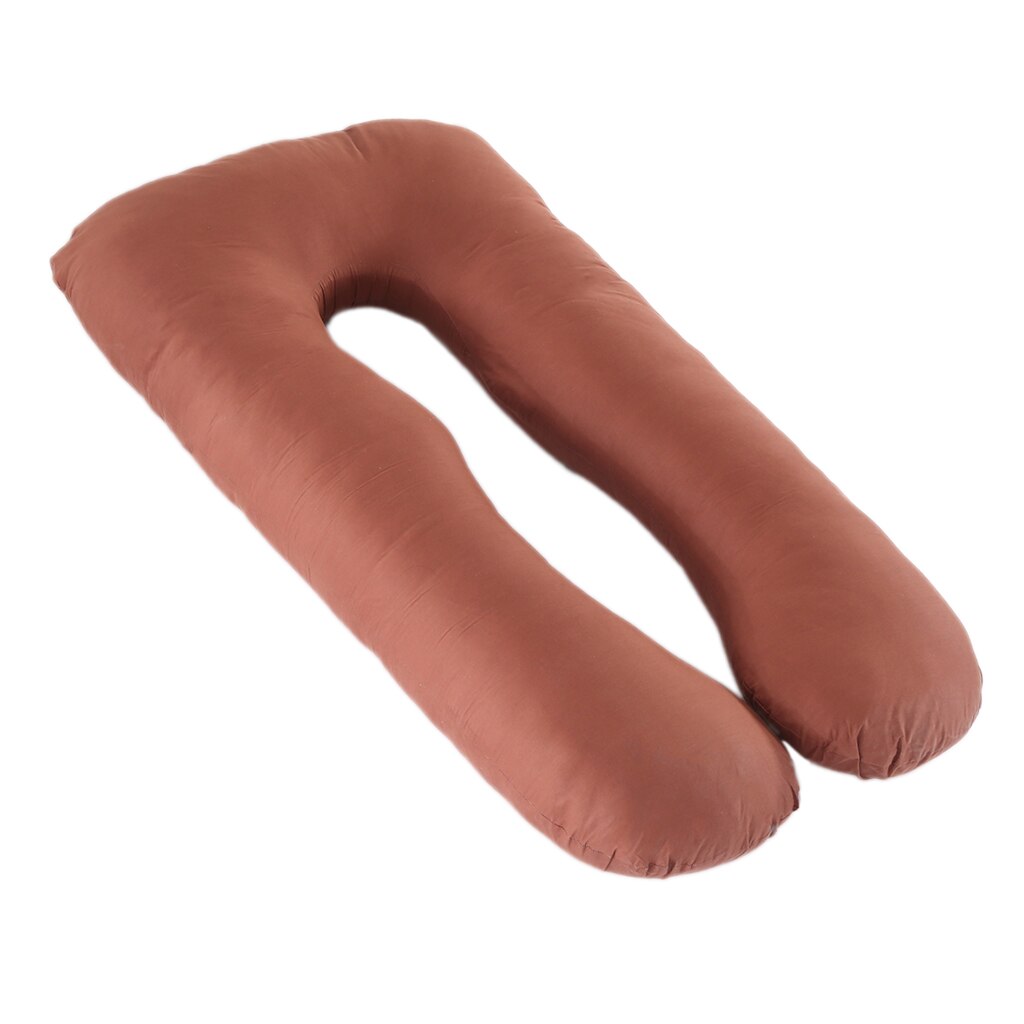 Taie d'oreiller complète en forme de U | Assortiment de 130x70cm, pour le remplacement des traversin de maternité, étui de soutien pour la grossesse, 8 couleurs disponibles: Pillowcase Coffee