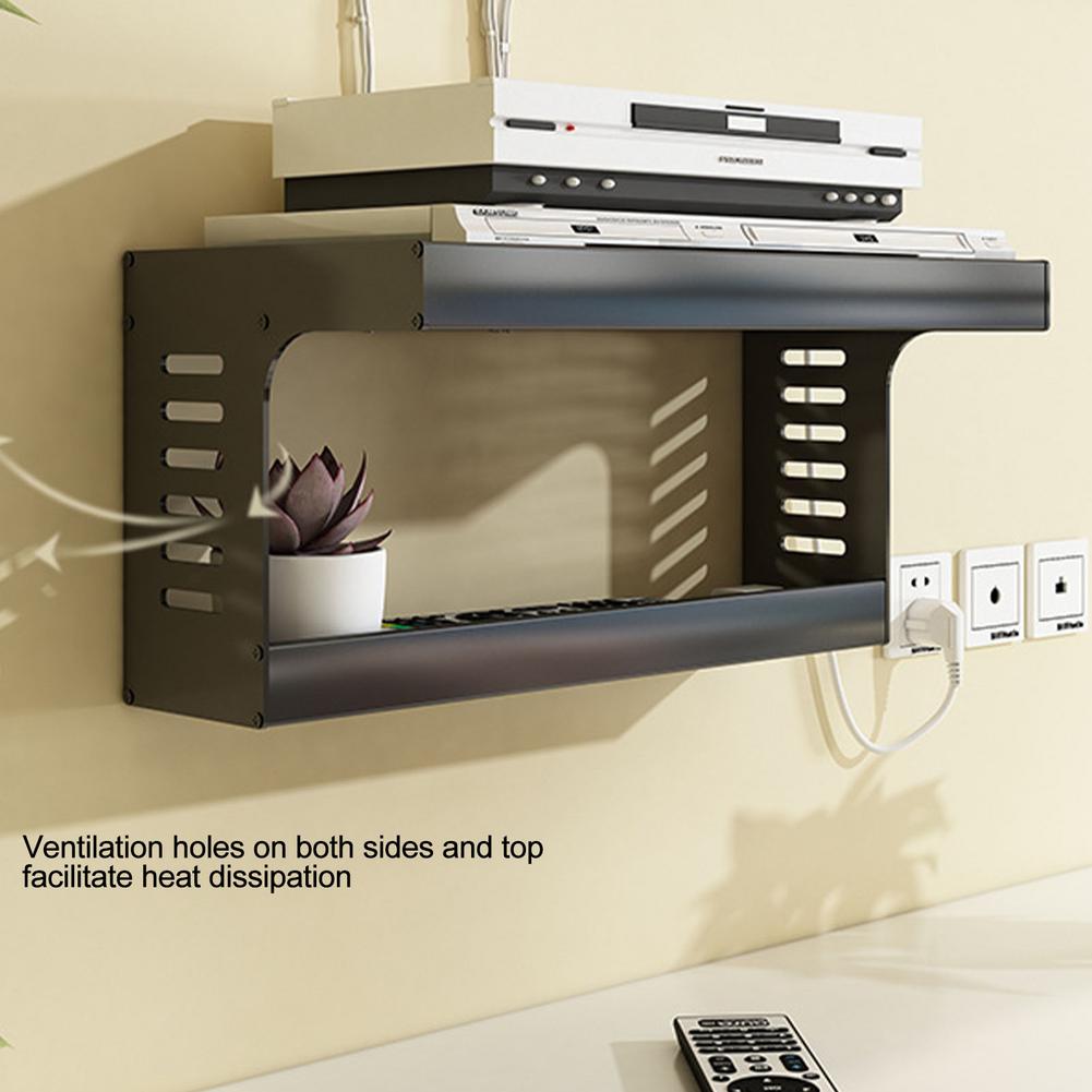 Metal Wall Mount Shelf Easy To Install Bracket Grip Holder Stand For Wifi Router TV Box Bracket