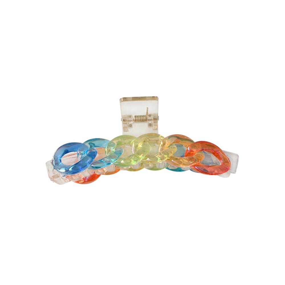 Koreaanse Ketting Regenboog Haar Klem Grote Krabben Voor Paardenstaart Bun Haar Klemmen Mermaid Kleur Haarspeld Accessoires Mode Hoofdtooi