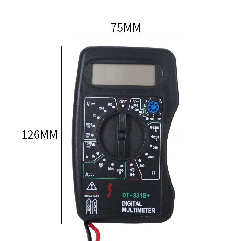 1Pcs Multifunction Multimeter Tester Voltmeter LCD Digital Multimeter Not Included Battery: Default Title