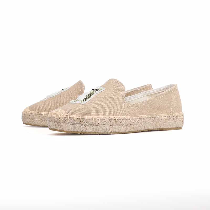 Vrouwen Platte Zapatillas Mujer Sapatos Platform Espadrilles Lady Casual Rubber Zool Schoenen Dagen Vlas Stro Dikke Zolen