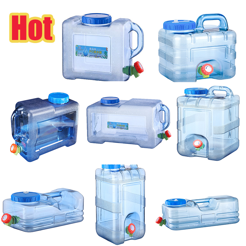 5/5.5/7.5/10L Capacity Pure Water Buckets Container with Faucet Portable Driving Water Tanks emergency water storage