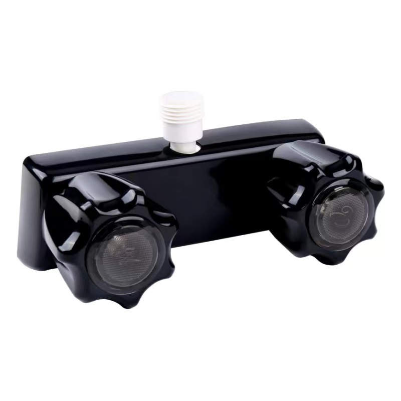 Duschkabin med dubbelreglering, blandarventil och kallvattenkran, husbilstillbehör för husvagn, husbil: Grön