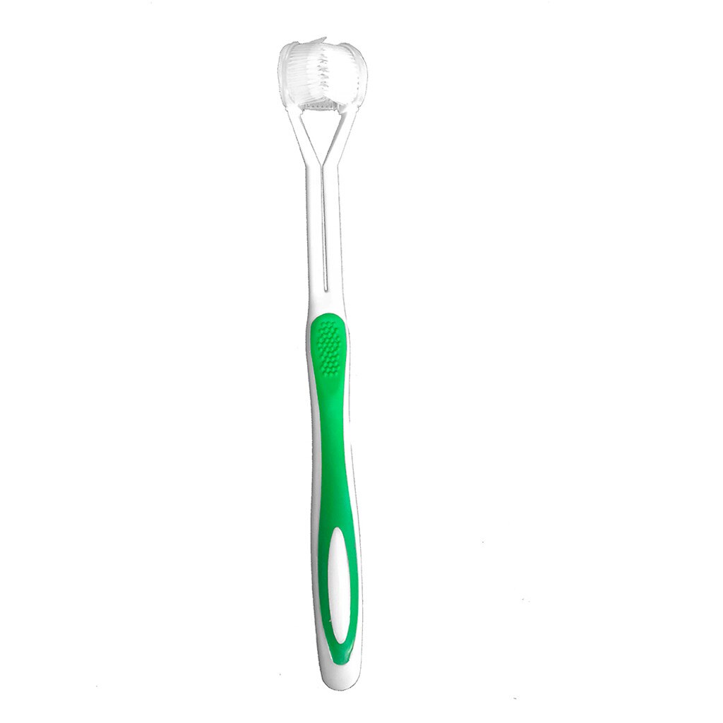 Special Needs 3 Sided Toothbrush 360 Surround Toothbrush Complete Coverage Adult 18.5*2cm: Green