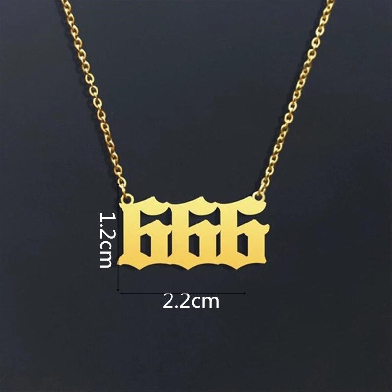 Stainless Steel Angel Number Necklace 111 222 333 444 555 666 777 888 999 For Women Men Lucky Number Chain Necklaces Jewelry