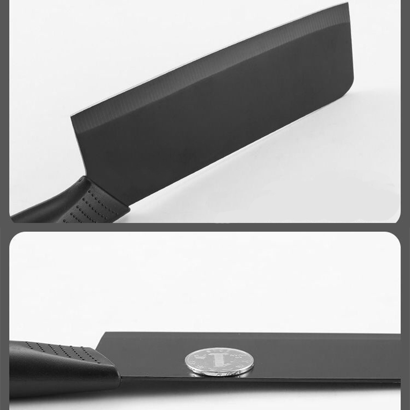 Juego de cuchillos de cocina de acero inoxidable con mango de plástico antideslizante negro, cuchillo para cortar fruta, cuchillo multifuncional para el hogar