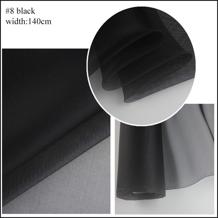 100cm*140cm hvid sort silke gaze stiv brudekjole materiale rent silke mesh: 8 sorte
